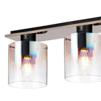 Regent Maisy 4 Light 900mm Linear Flush Ceiling Light - Black / Iridescent Fade
