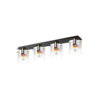 Regent Maisy 4 Light 900mm Linear Flush Ceiling Light - Brass / Sand Black / Iridescent Fade