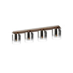 Regent Maisy 4 Light 900mm Linear Flush Ceiling Light - Mocha / Smoke Fade