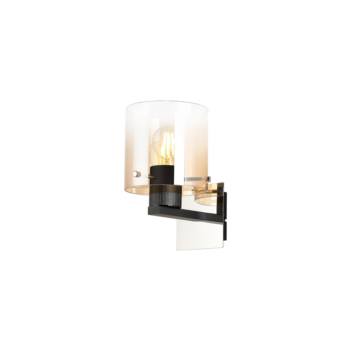 Regent Maisy 245mm Switched Wall Light - Black / Amber Fade