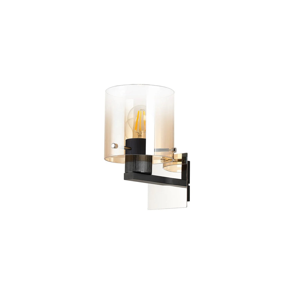 Regent Maisy 245mm Switched Wall Light - Black / Amber Fade
