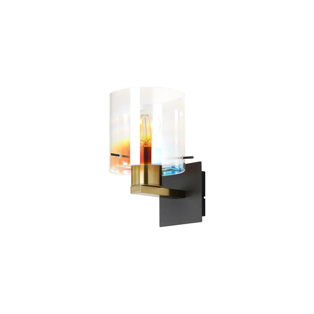 Regent Maisy 245mm Switched Wall Light - Brass / Sand Black / Iridescent Fade