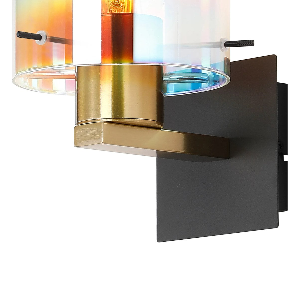 Regent Maisy 245mm Switched Wall Light - Brass / Sand Black / Iridescent Fade