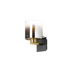 Regent Maisy 245mm Switched Wall Light - Brass / Sand Black / Smoke Fade