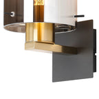 Regent Maisy 245mm Switched Wall Light - Brass / Sand Black / Smoke Fade