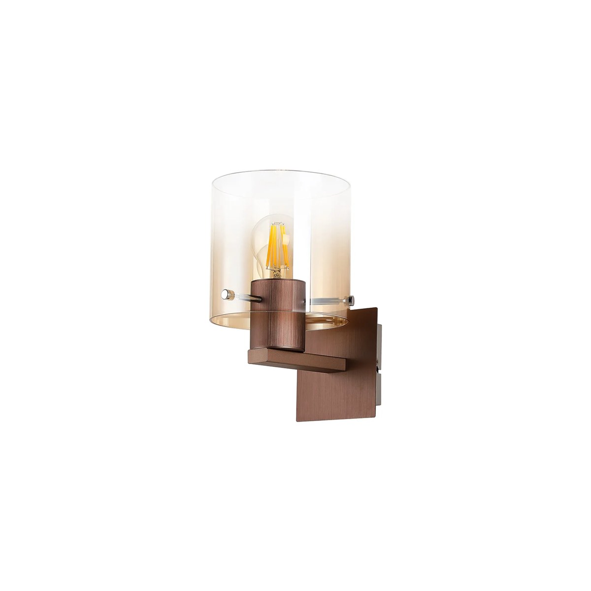 Regent Maisy 245mm Switched Wall Light - Mocha / Amber Fade