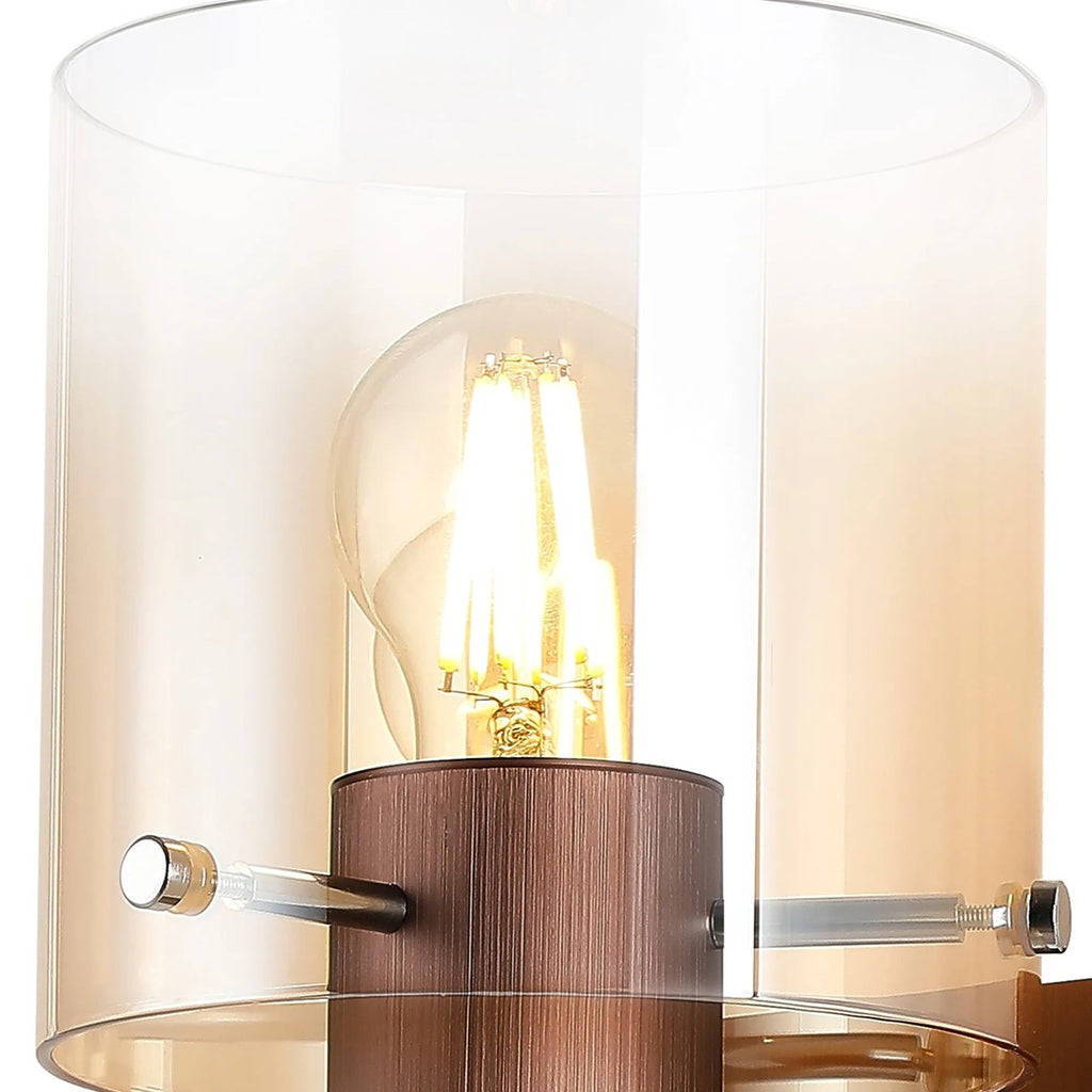 Regent Maisy 245mm Switched Wall Light - Mocha / Amber Fade