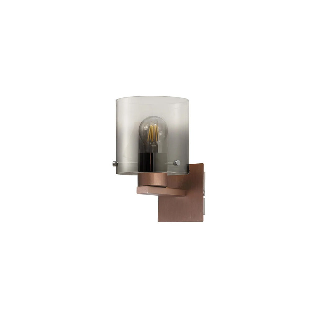 Regent Maisy 245mm Switched Wall Light - Mocha / Smoke Fade