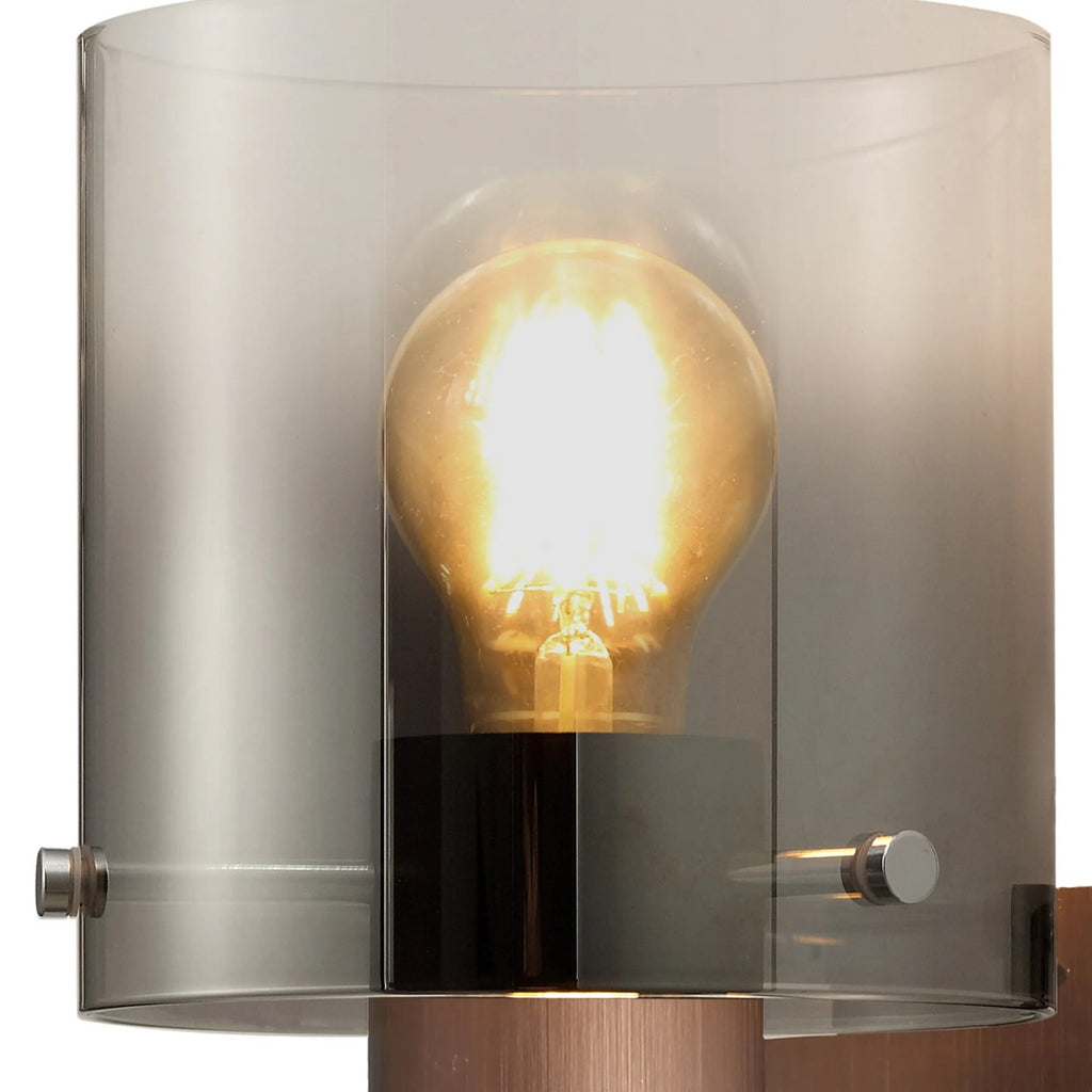 Regent Maisy 245mm Switched Wall Light - Mocha / Smoke Fade