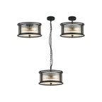 Regent Malmedy 350mm 3 Light Convertible Pendant Light - Satin Black
