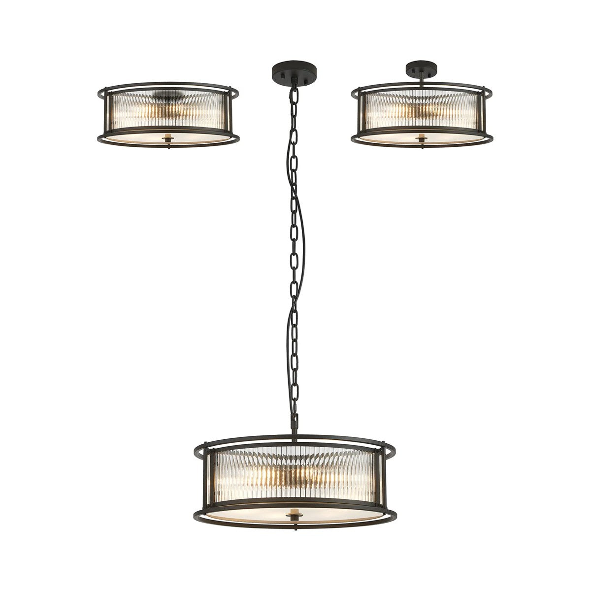 Regent Malmedy 500mm 6 Light Convertible Pendant Light - Satin Black