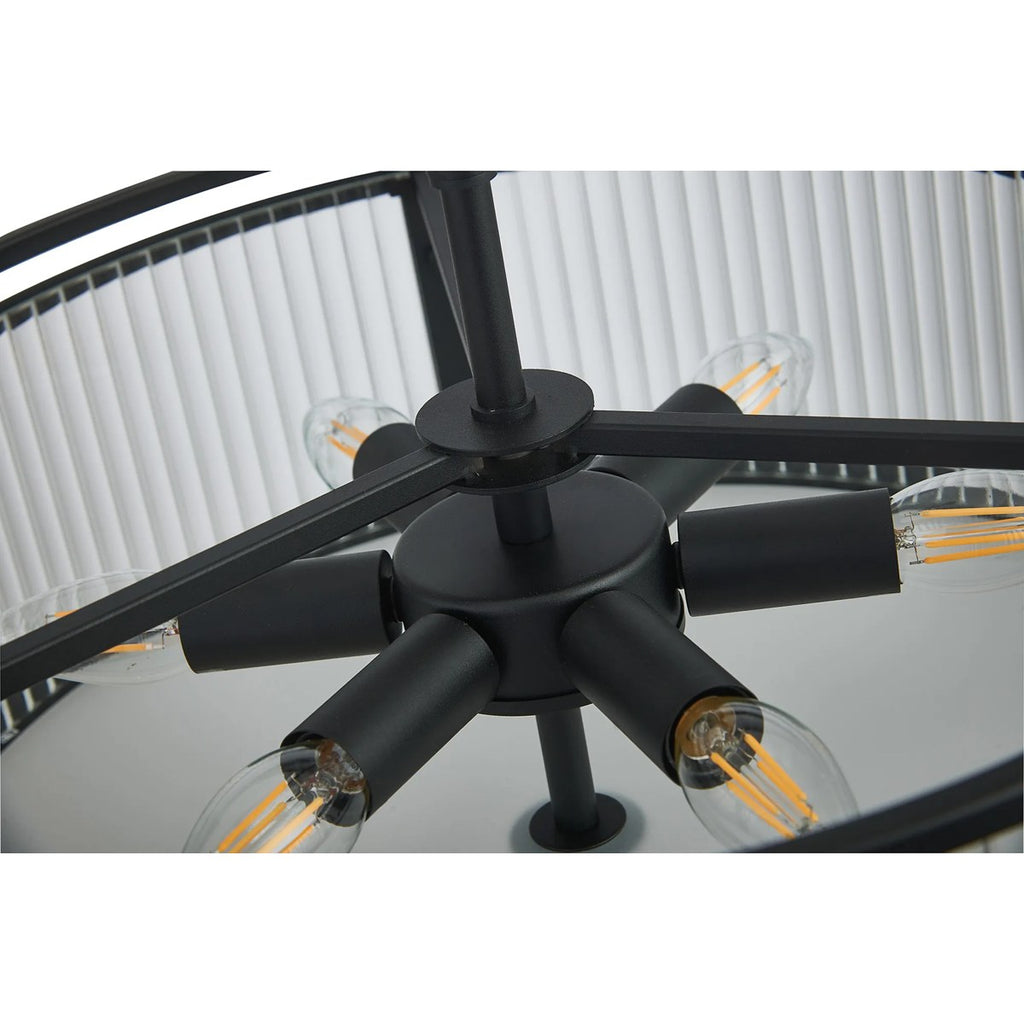 Regent Malmedy 500mm 6 Light Convertible Pendant Light - Satin Black