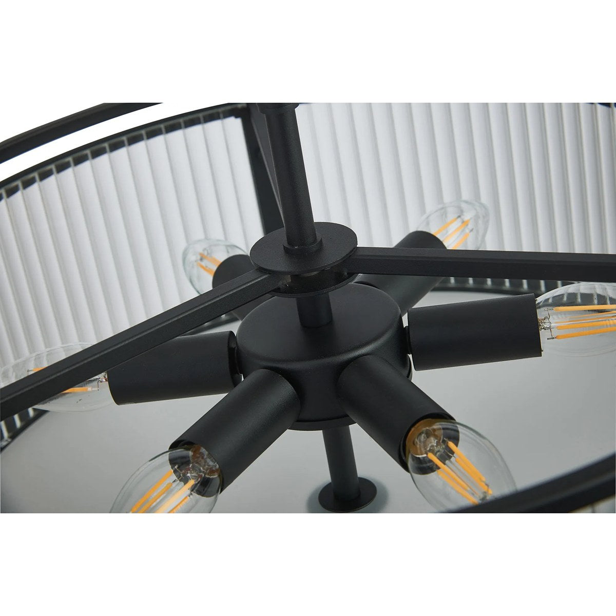 Regent Malmedy 500mm 6 Light Convertible Pendant Light - Satin Black