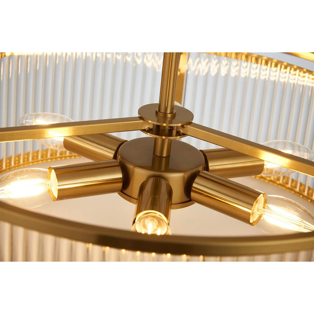 Regent Malmedy 500mm 6 Light Convertible Pendant Light - Brass