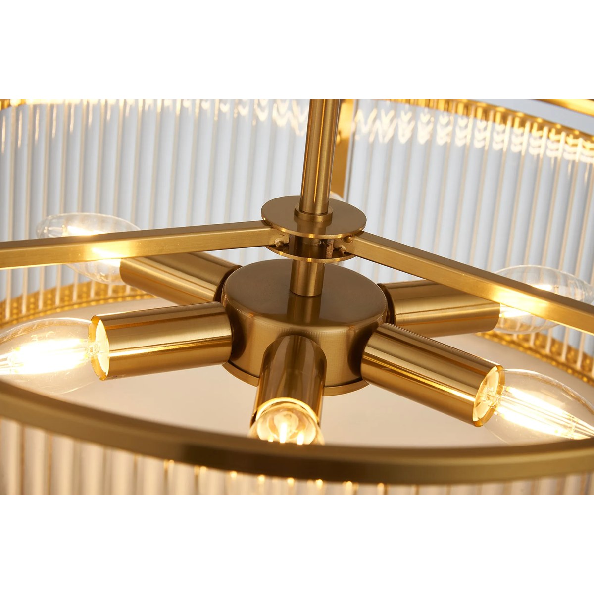 Regent Malmedy 500mm 6 Light Convertible Pendant Light - Brass