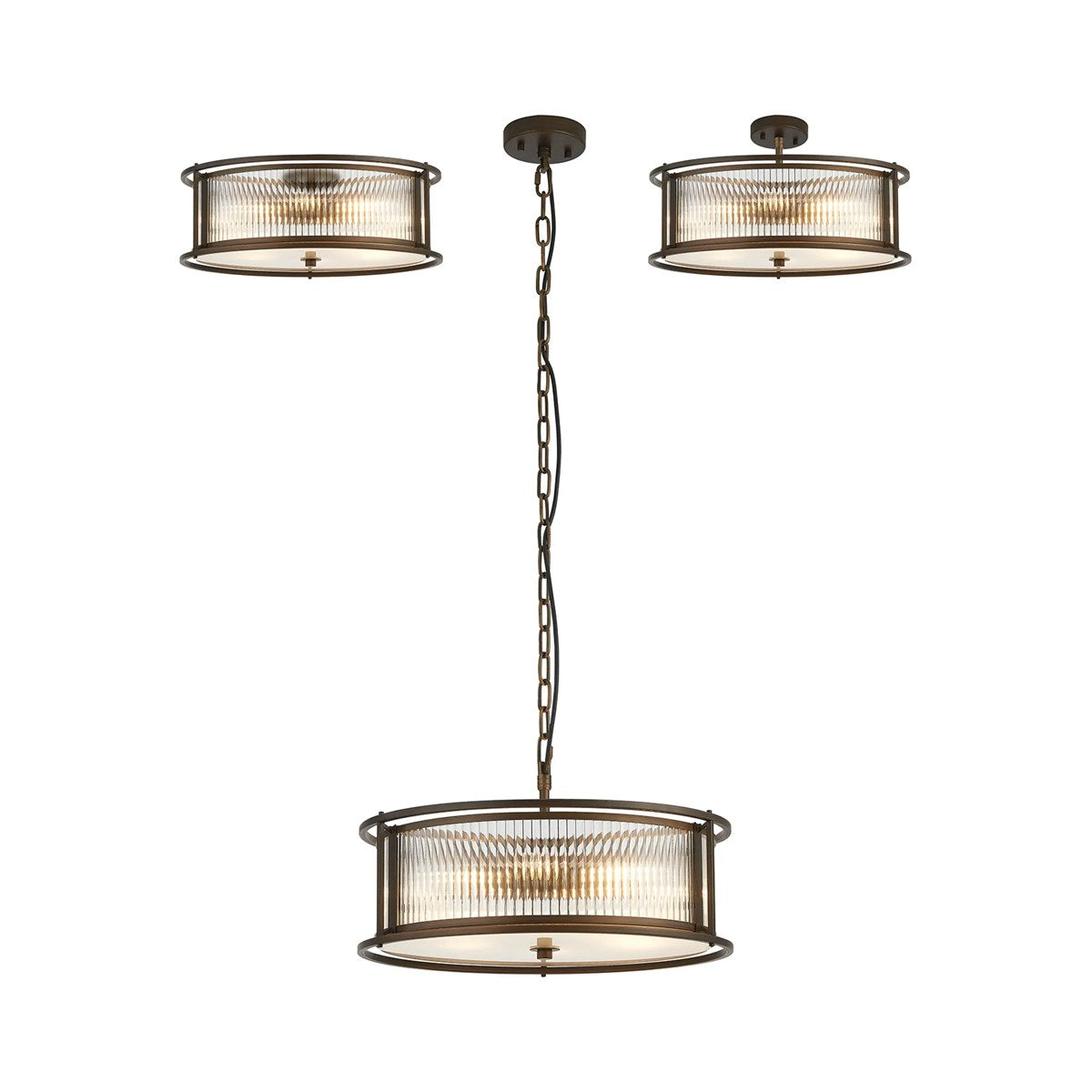Regent Malmedy 500mm 6 Light Convertible Pendant Light - Bronze
