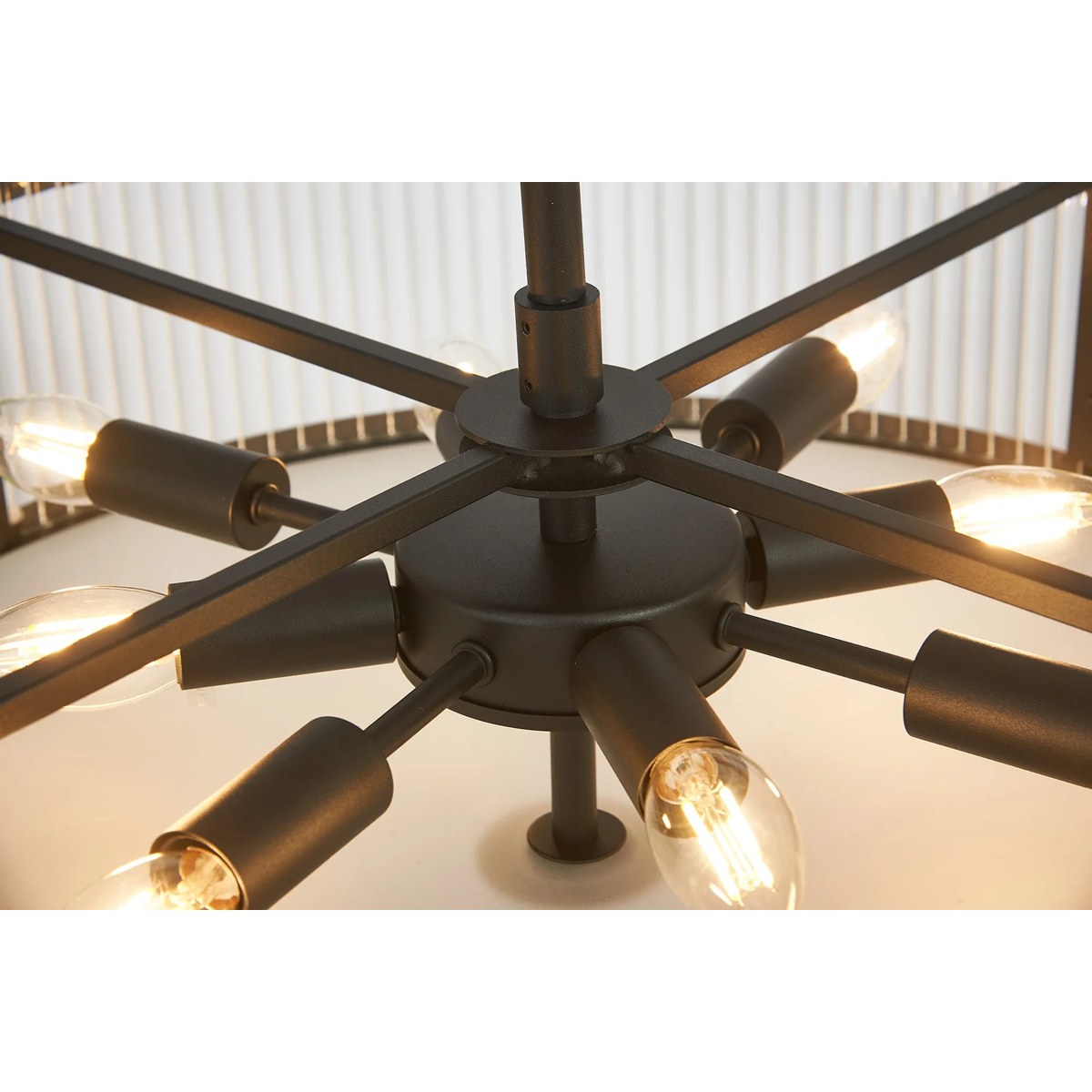 Regent Malmedy 650mm 8 Light Convertible Pendant Light - Satin Black