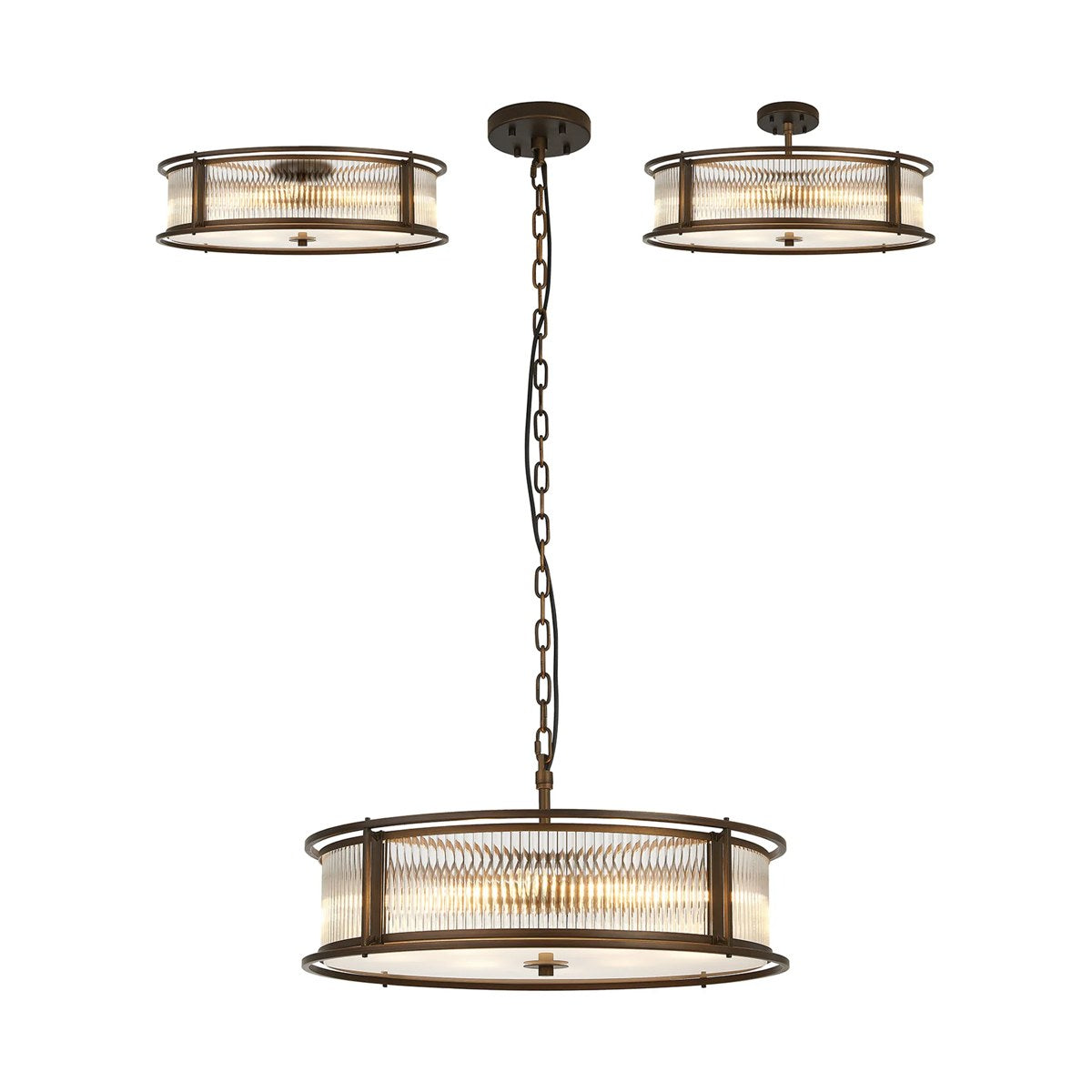 Regent Malmedy 650mm 8 Light Convertible Pendant Light - Bronze