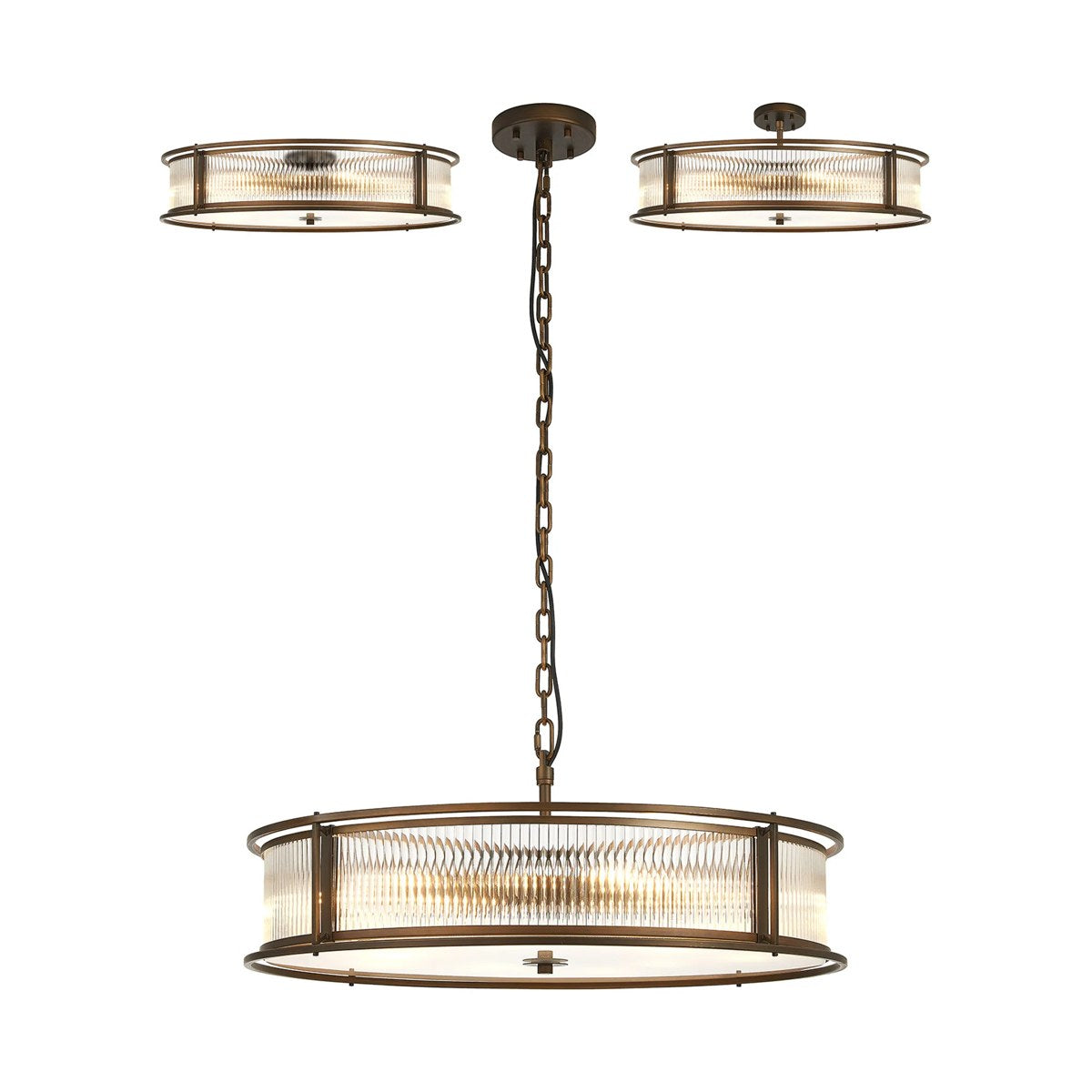 Regent Malmedy 800mm 10 Light Convertible Pendant Light - Bronze