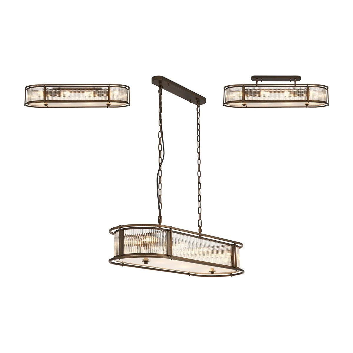 Regent Malmedy 1000mm Oval 8 Light Convertible Pendant Light - Bronze