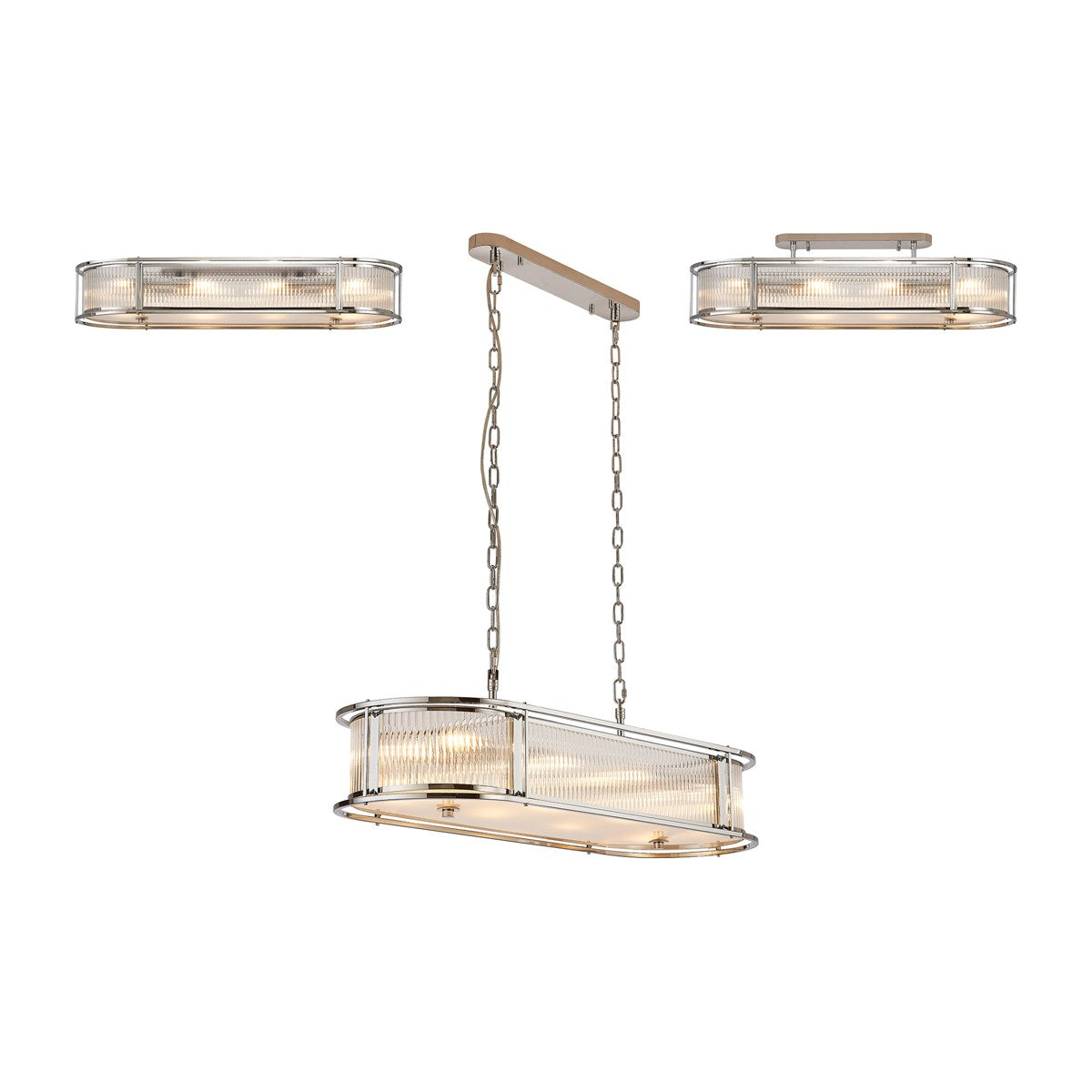 Regent Malmedy 1000mm Oval 8 Light Convertible Pendant Light - Polished Chrome