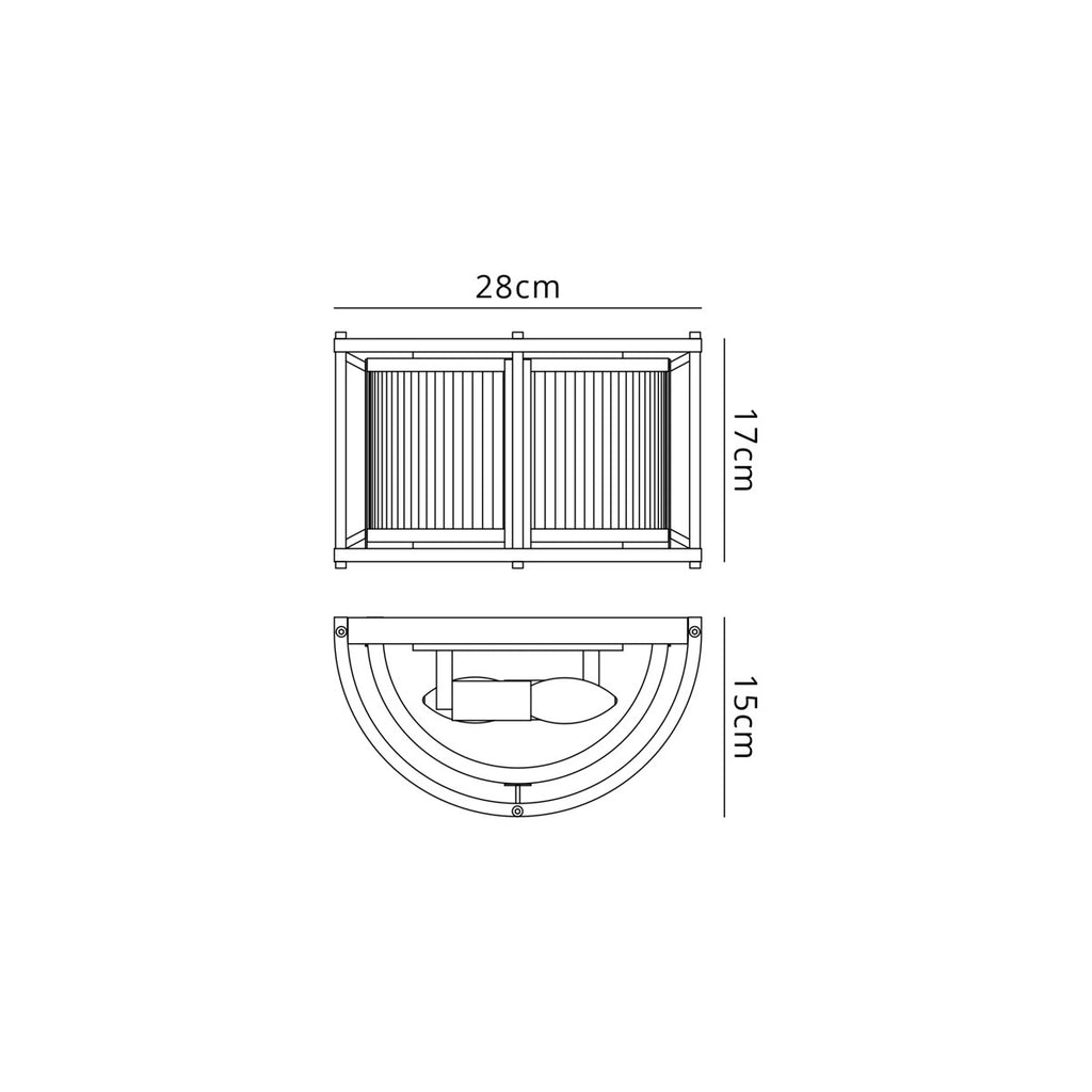 Regent Malmedy 2 Light Wall Light - dimensions