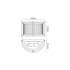 Regent Malmedy 2 Light Wall Light - dimensions