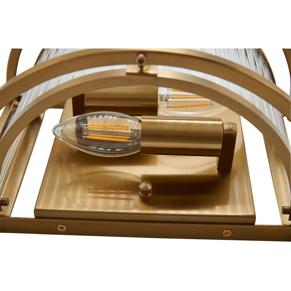 Regent Malmedy 2 Light Wall Light - Brass