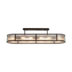 Regent Malmedy 140cm Oval Flush, Semi Flush or Pendant Ceiling Light - Satin Black