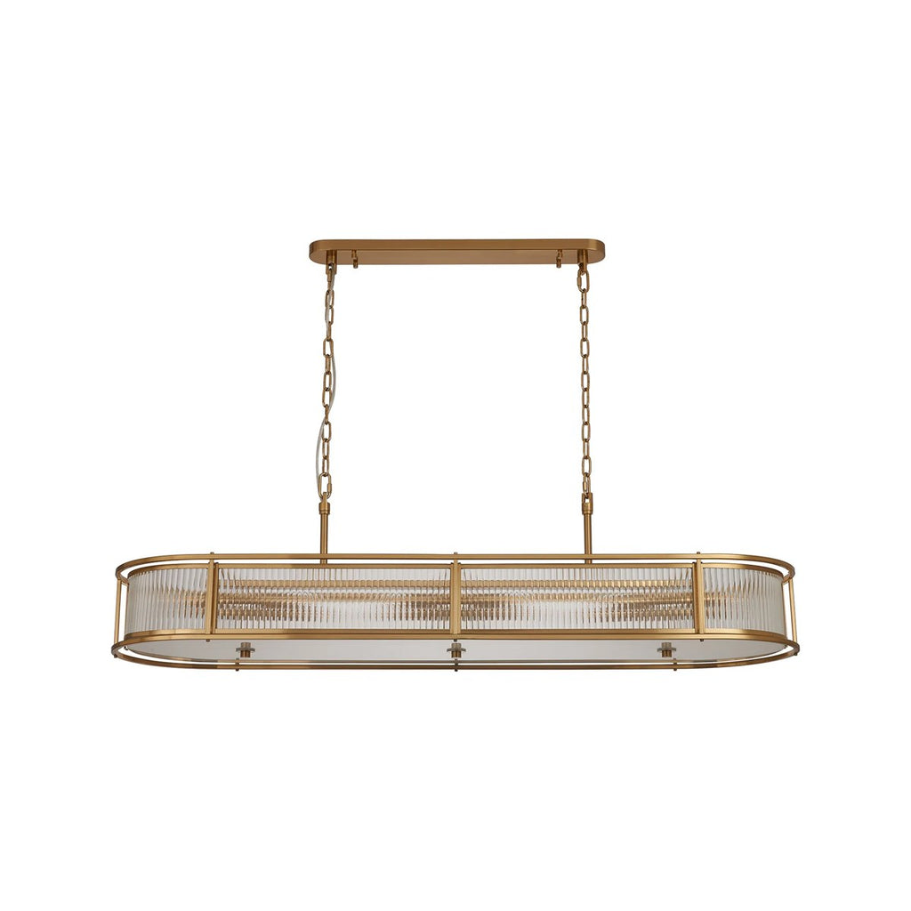 Regent Malmedy 140cm Oval Flush, Semi Flush or Pendant Ceiling Light - Brass