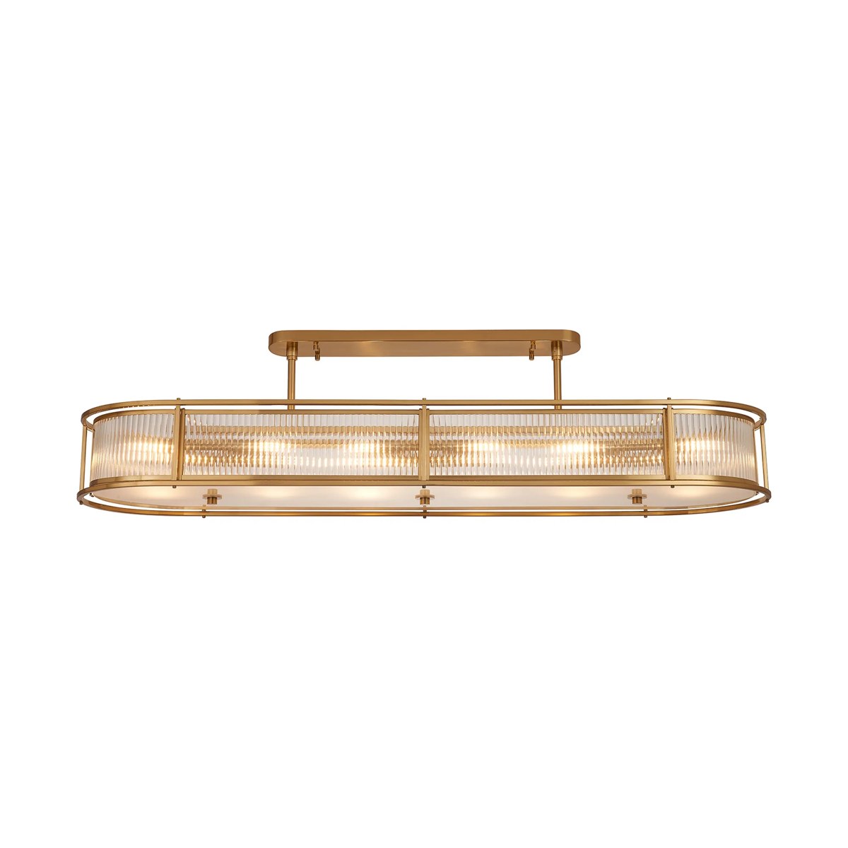 Regent Malmedy 140cm Oval Flush, Semi Flush or Pendant Ceiling Light - Brass