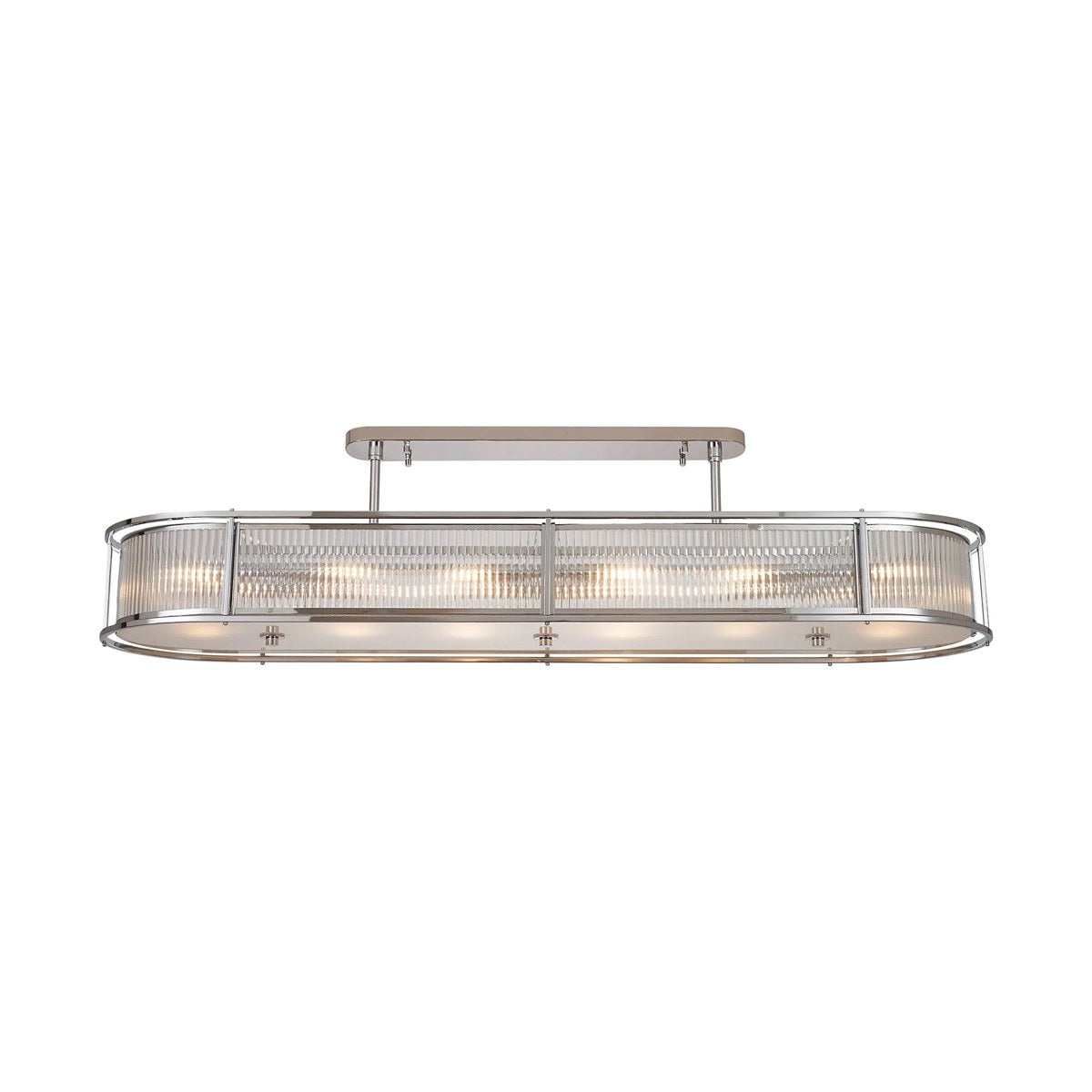 Regent Malmedy 140cm Oval Flush, Semi Flush or Pendant Ceiling Light - Polished Chrome