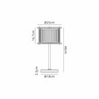 Regent Malmedy 2 Light Table Lamp - dimensions