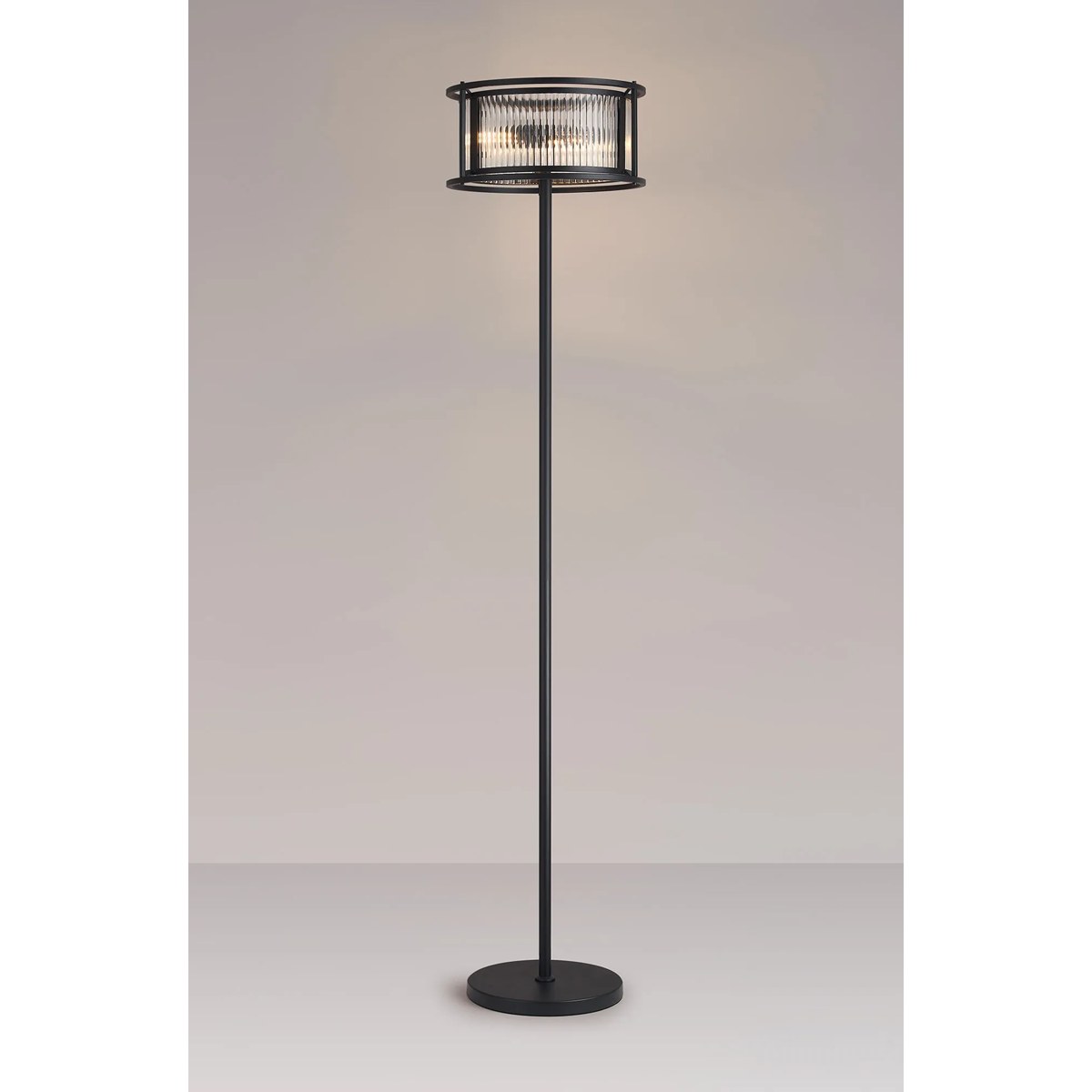 Regent Malmedy 3 Light Floor Lamp - Satin Black
