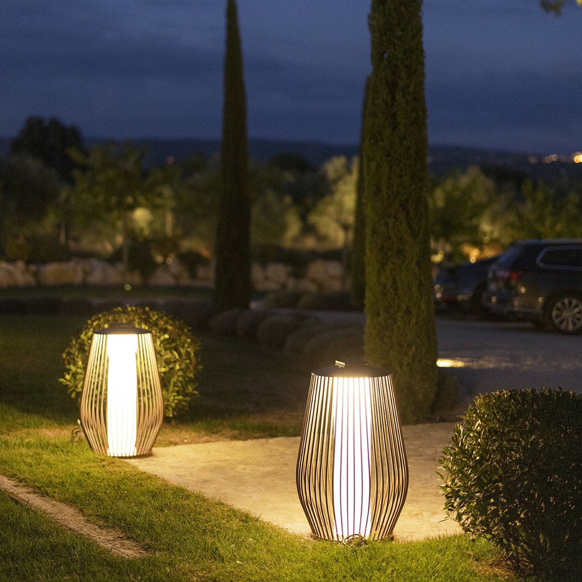 Mandalay 500lm Solar & Rechargeable Lantern 85 cm - Corten Aluminium