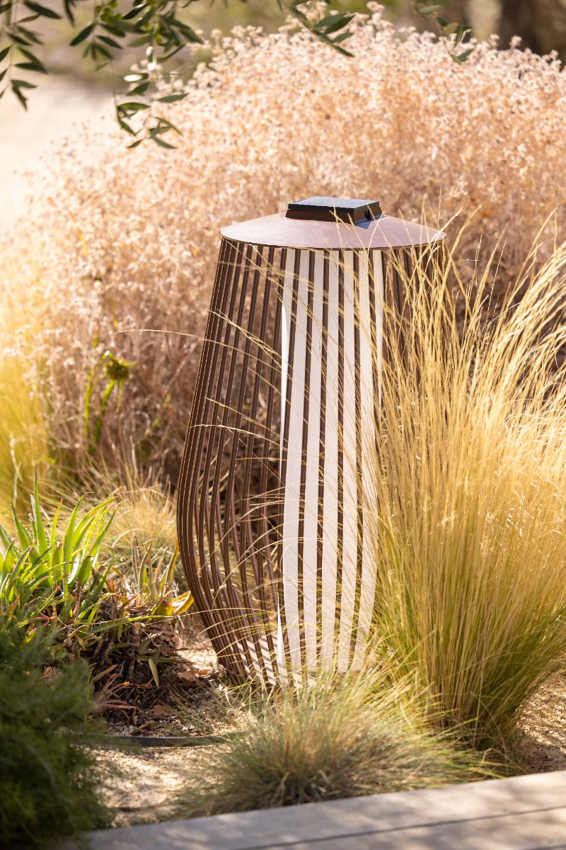 Mandalay 500lm Solar & Rechargeable Lantern 85 cm - Corten Aluminium