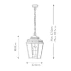 Elstead Mansion House 3 Light Coastal Ceiling Lantern in Brass