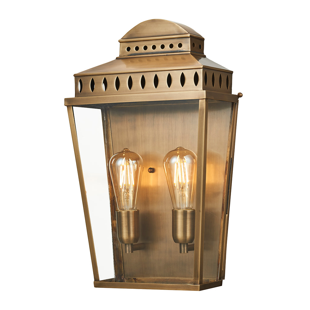 Elstead Mansion House Large 2 Light Coastal Wall Lantern in Brass