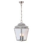 Elstead Mansion House 3 Light Coastal Pendant Lantern in Polished Nickel