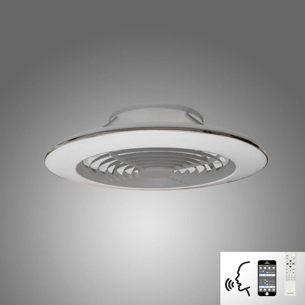 Mantra Alisio XL Silver Ceiling Fan 95W LED Light Dimmable Remote Controlled