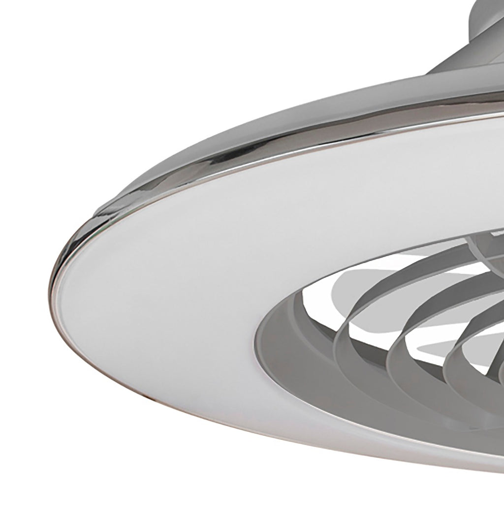 Mantra Alisio XL Silver Ceiling Fan 95W LED Light Dimmable Remote Controlled
