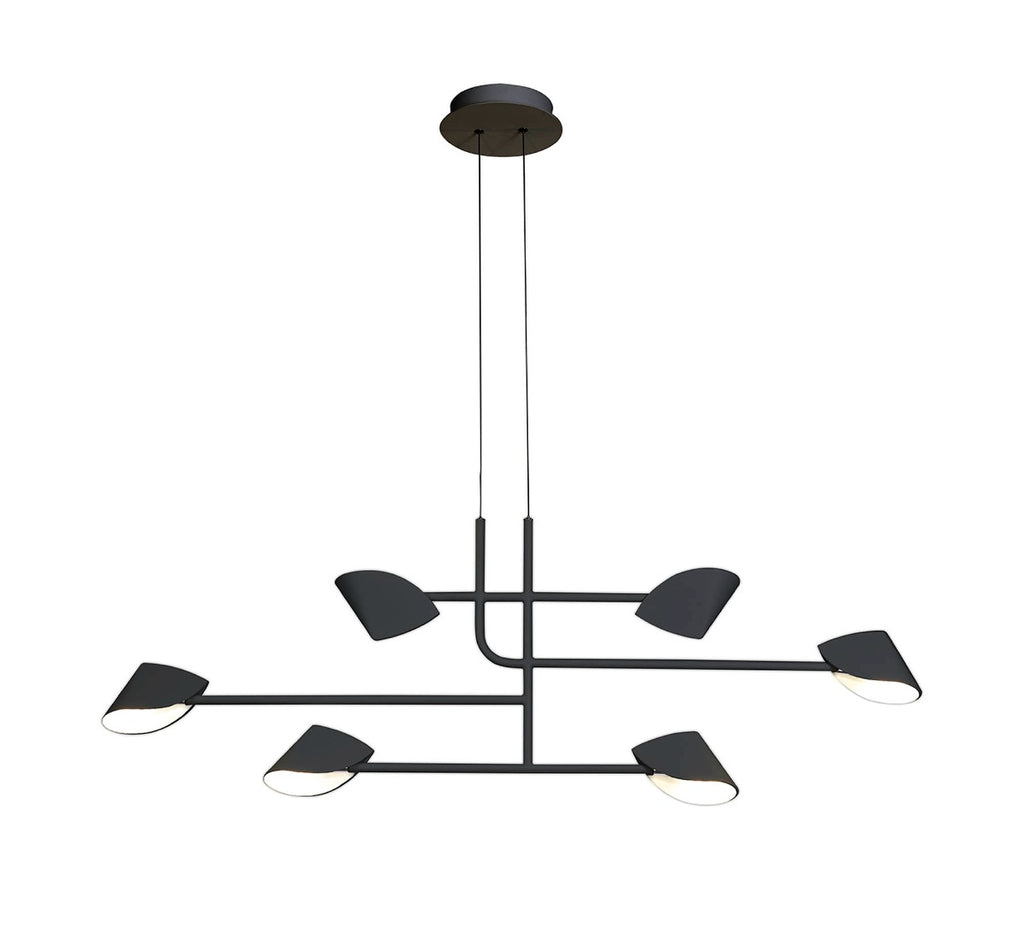 Mantra Capuccina 6 Light Linear Pendant Black