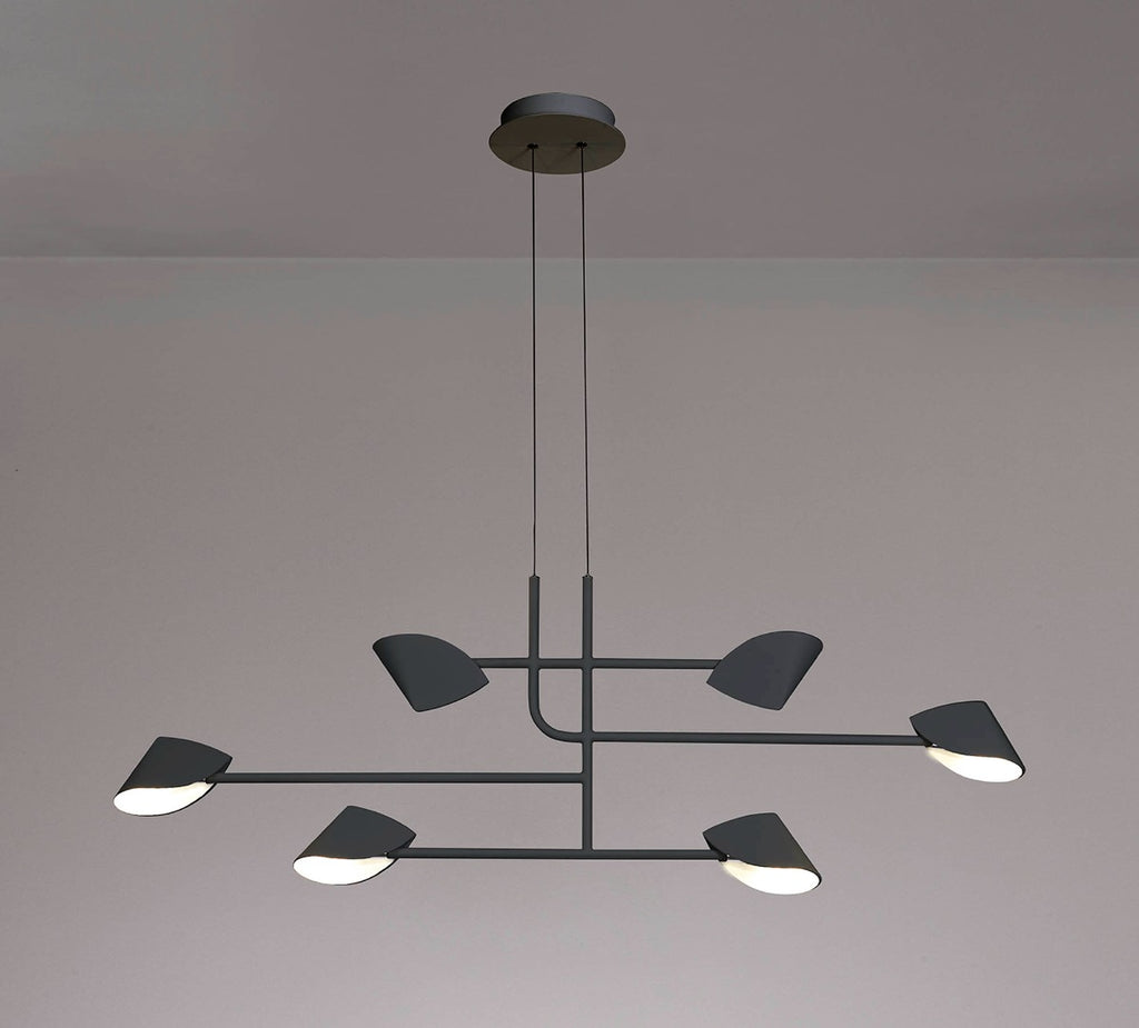 Mantra Capuccina 6 Light Linear Pendant Black