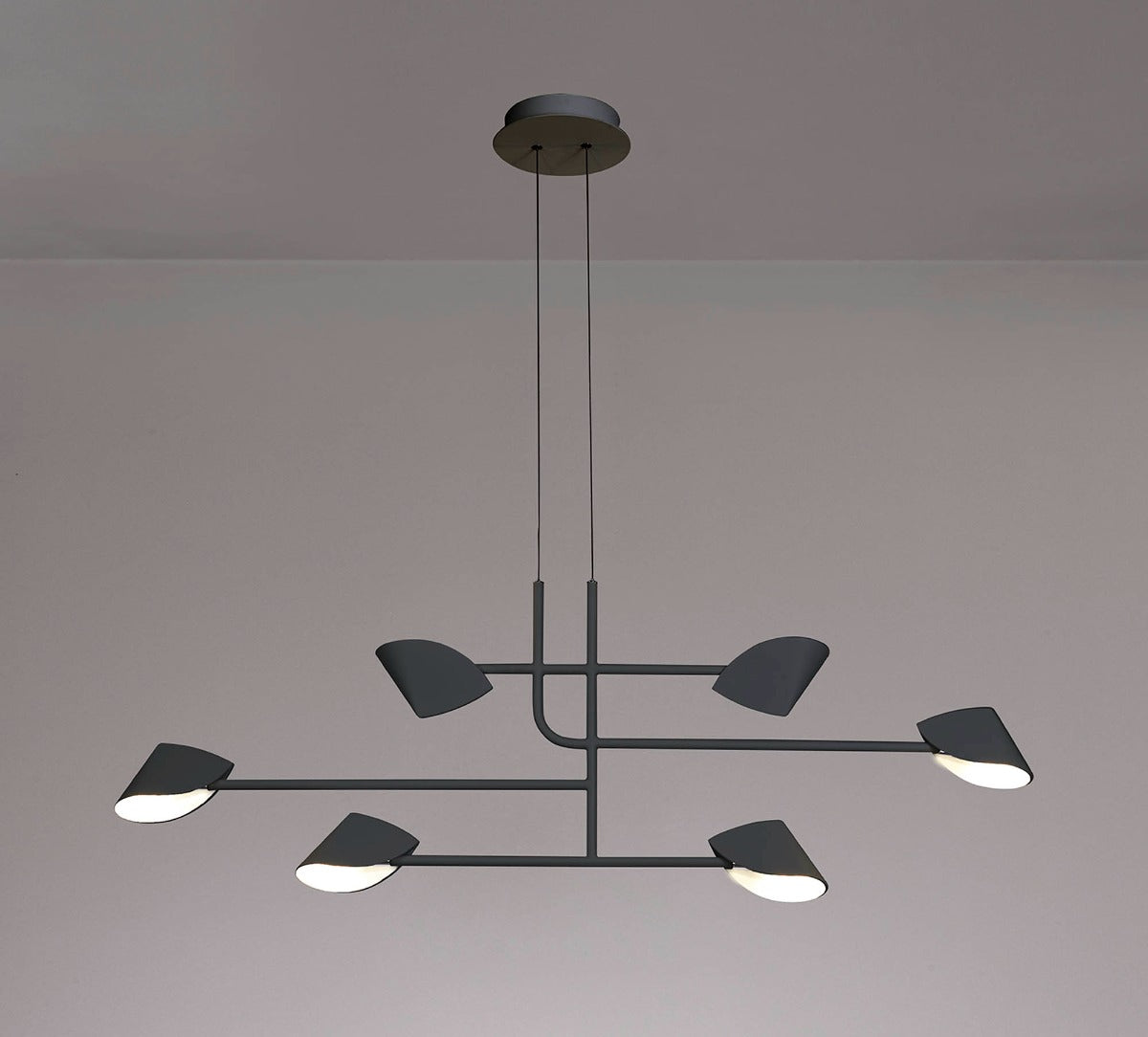 Mantra Capuccina 6 Light Linear Pendant Black
