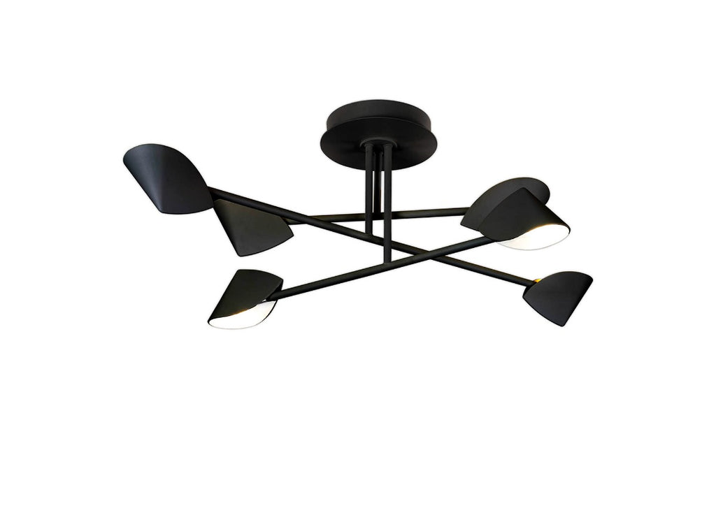 Mantra Capuccina 6 Light Semi Flush Fitting Black