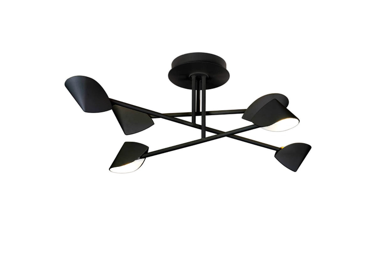 Mantra Capuccina 6 Light Semi Flush Fitting Black
