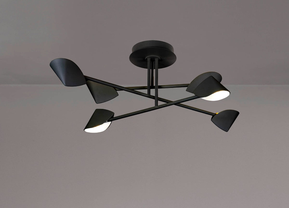 Mantra Capuccina 6 Light Semi Flush Fitting Black