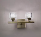 Mantra Cuadrax Double Wall Light G9 Antique Brass