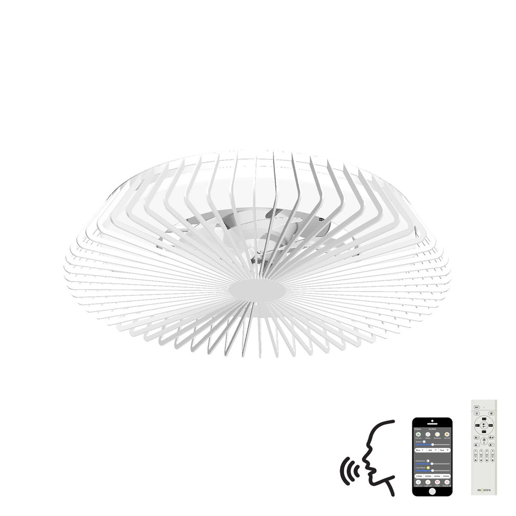 Mantra Himalaya Ceiling Fan & Dimmable LED Light White. 5 Years Warranty. Remote Control, App, Alexa/Google Voice Control