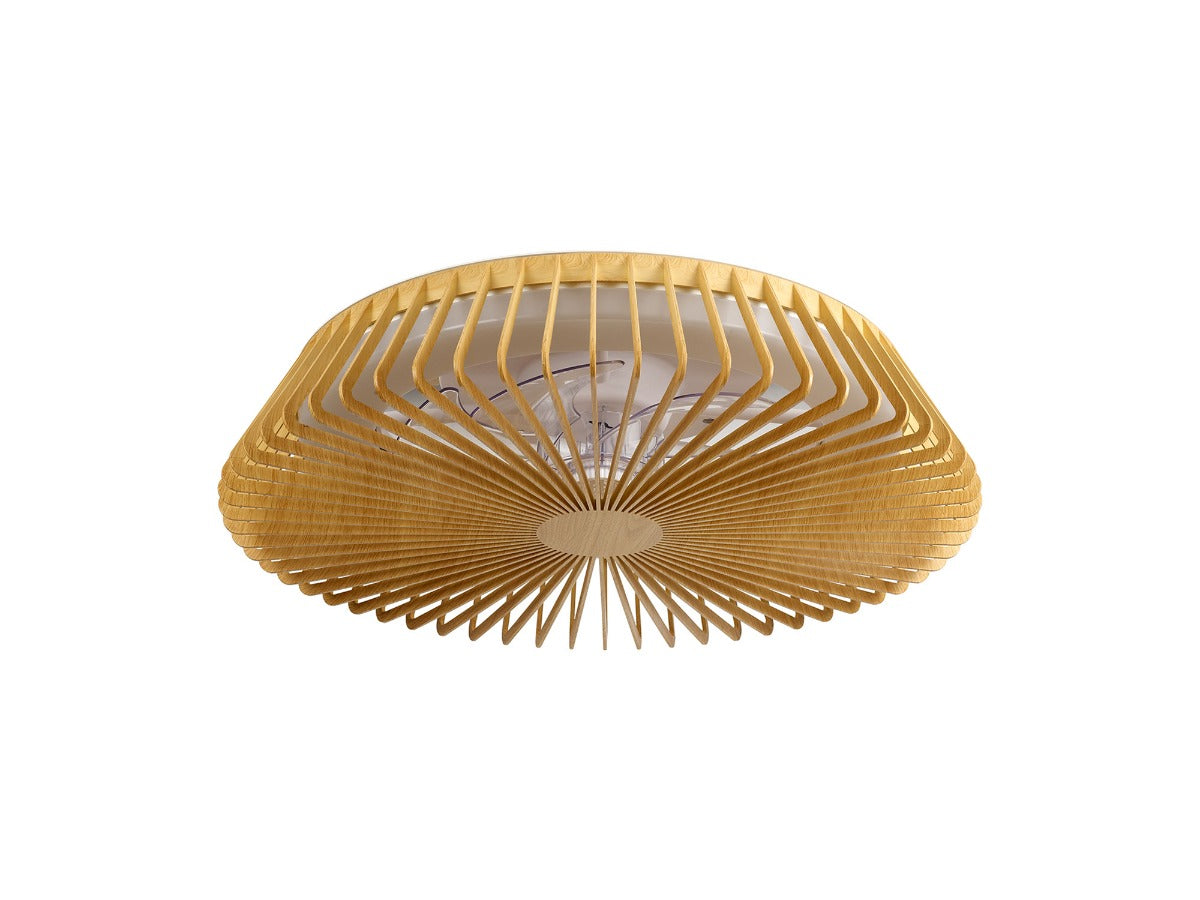 Mantra Himalaya Ceiling Fan & Dimmable LED Light Wood Effect. 5 Years Warranty. Remote Control, App, Alexa/Google Voice Control